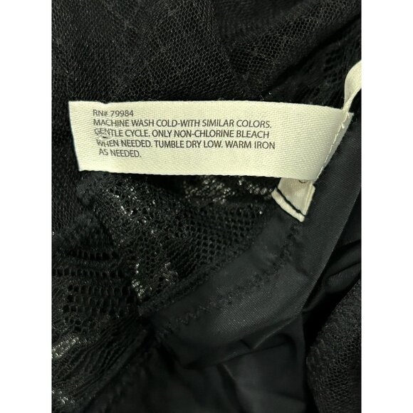 Soma Velvet Illusion Sleep Chemise Black Floral Lace Nightgown Sz XL Sexy Witchy - Picture 10 of 11